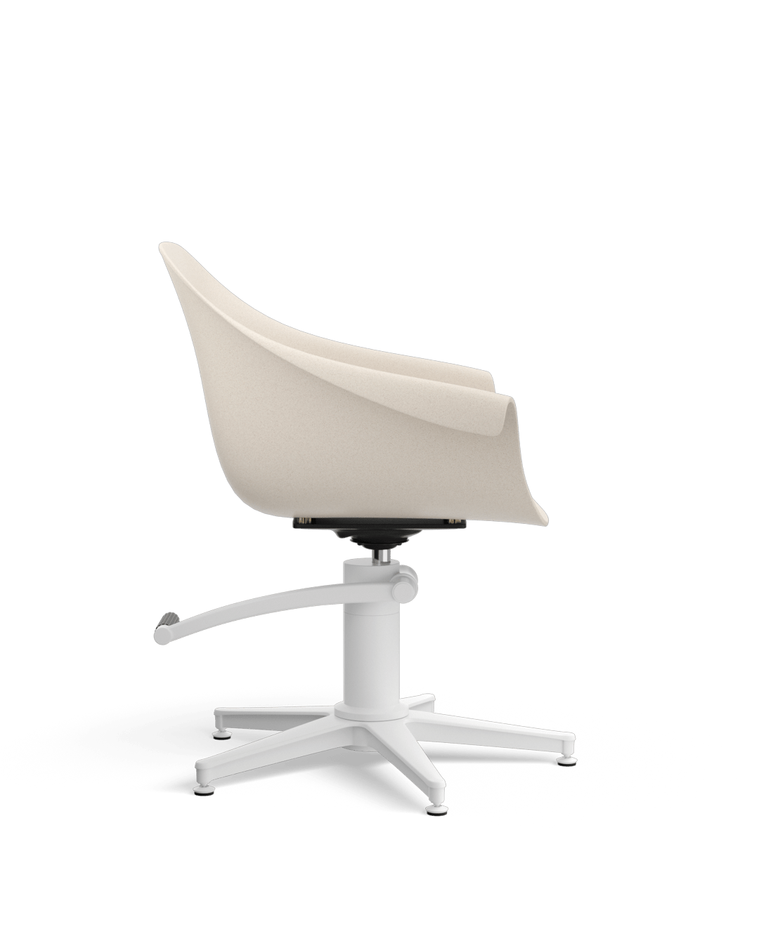 Eco - Beige hairdressing chair - White cross foot